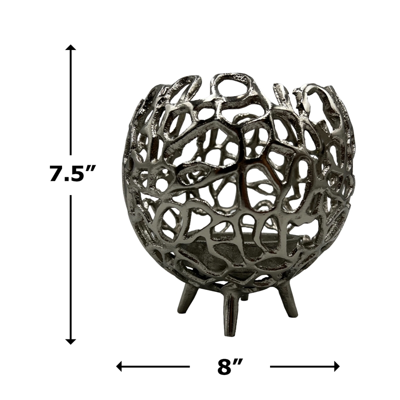 Pemberly Row Decorative Handmade Aluminum Round Votive Candle Holder (Set of 2)