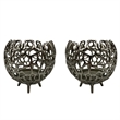 Pemberly Row Decorative Handmade Aluminum Round Votive Candle Holder (Set of 2)