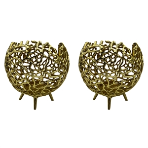 Pemberly Row Decorative Handmade Aluminum Round Votive Candle Holder (Set of 2)