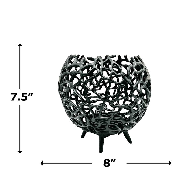 Pemberly Row Decorative Handmade Aluminum Round Votive Candle Holder (Set of 2)