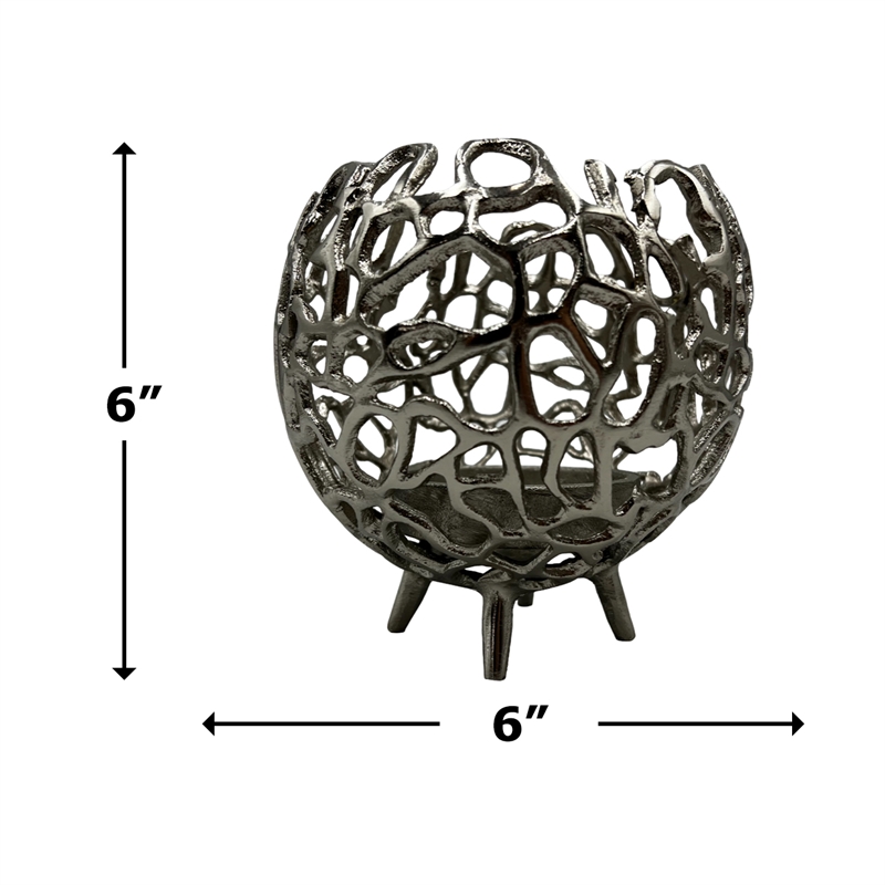 Pemberly Row Decorative Handmade Aluminum Round Votive Candle Holder (Set of 2)