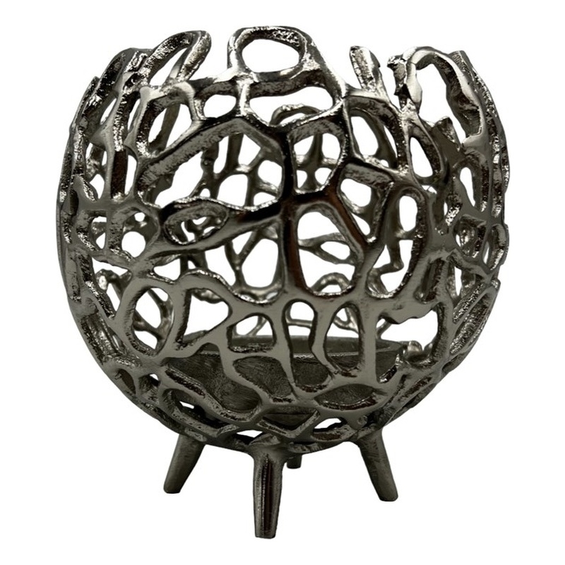 Pemberly Row Decorative Handmade Aluminum Round Votive Candle Holder (Set of 2)
