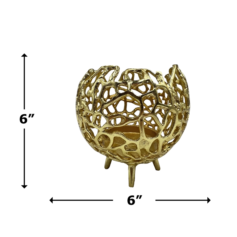 Pemberly Row Decorative Handmade Aluminum Round Votive Candle Holder (Set of 2)