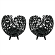 Pemberly Row Decorative Handmade Aluminum Round Votive Candle Holder (Set of 2)
