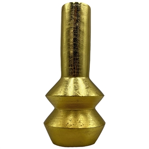 Pemberly Row 12&quot High Decorative Handmade Aluminum Modern Flower Vase in Gold