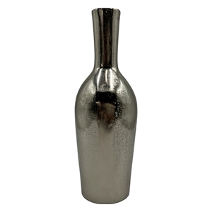 Pemberly Row 12-inch Tall Decorative Handmade Aluminum Bottle Flower Vase
