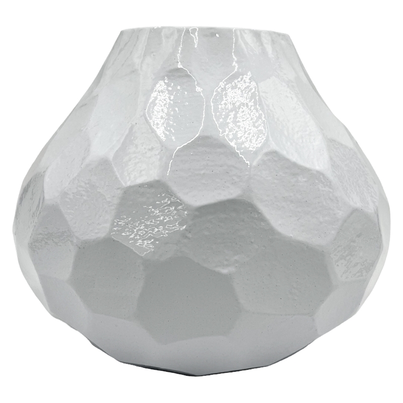 Pemberly Row 8-inch Wide Decorative Handmade Aluminum Pear Flower Vase