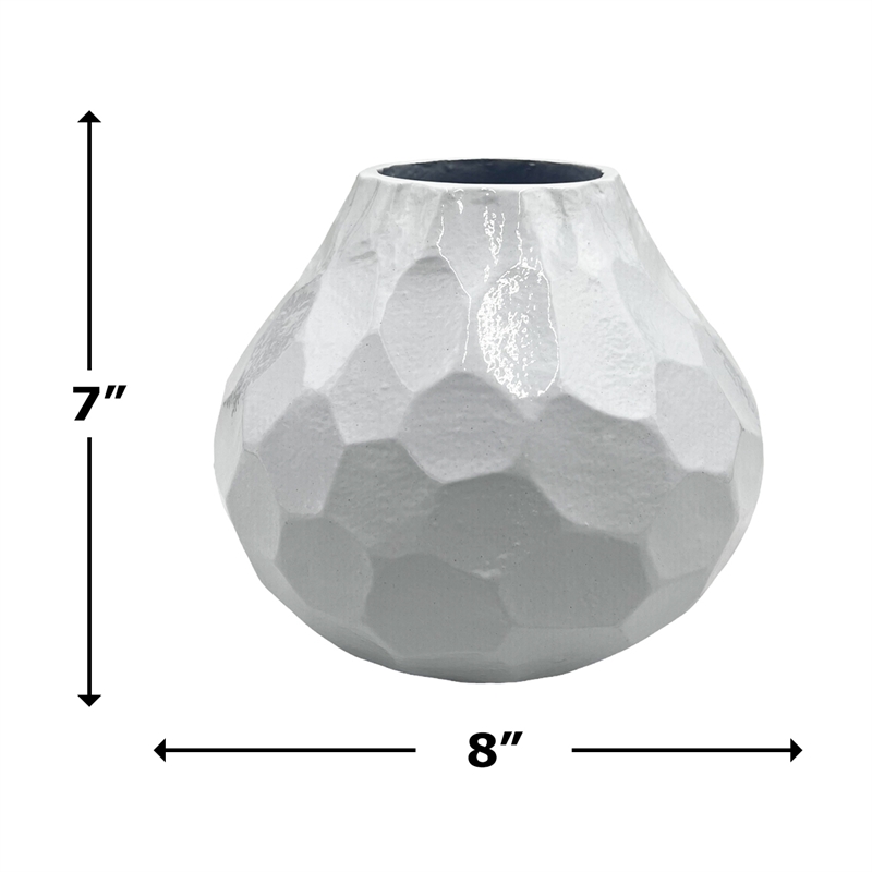 Pemberly Row 8-inch Wide Decorative Handmade Aluminum Pear Flower Vase