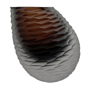 Pemberly Row 5&quot High Premium Contemporary Glass Vase for Flowers in Brown