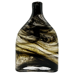 Pemberly Row 10&quot Premium Contemporary Glass Vase for Flowers in Swirl