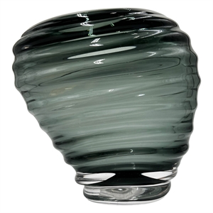 Pemberly Row 9&quot High Premium Contemporary Glass Vase in Grayish Blue