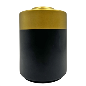 Pemberly Row Contemporary 8-inch Tall Black and Gold Ceramic Vase
