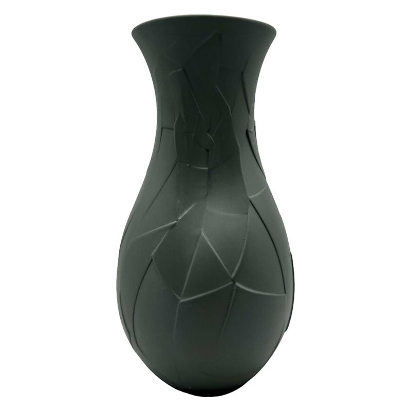 Pemberly Row Contemporary 12-inch Tall Ceramic Flower Vase in Grey