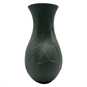 Pemberly Row Contemporary 12-inch Tall Ceramic Flower Vase in Grey