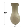 Pemberly Row Contemporary 12-inch Tall Ceramic Flower Vase in Beige