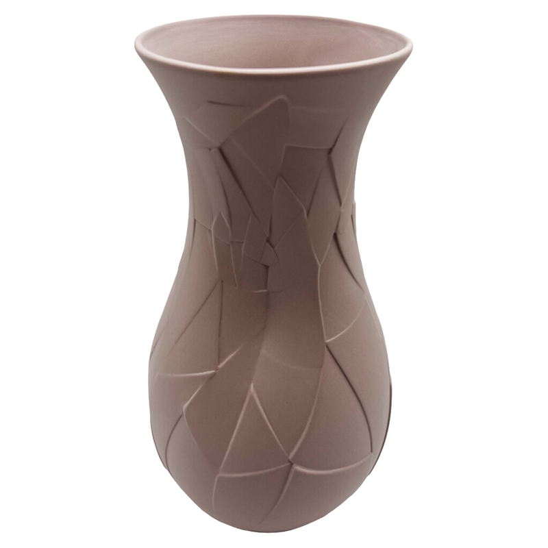 Pemberly Row Contemporary 12-inch Tall Ceramic Flower Vase in Pink