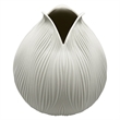 Pemberly Row 9-inch Tall Modern Ceramic Flower Vase in White