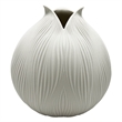 Pemberly Row 9-inch Tall Modern Ceramic Flower Vase in White