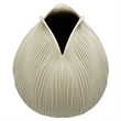 Pemberly Row 9-inch Tall Modern Ceramic Flower Vase in Beige