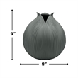 Pemberly Row Contemporary 9-inch Tall Ceramic Flower Vase in Grey