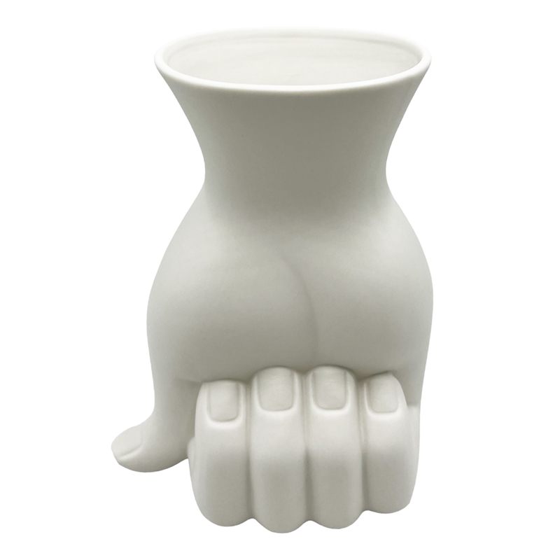 Pemberly Row Contemporary 9-inch Tall White Hand Ceramic Vase