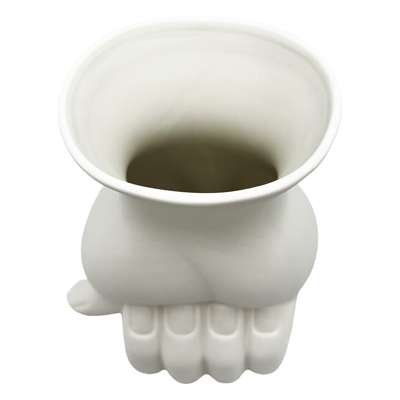 Pemberly Row Contemporary 9-inch Tall White Hand Ceramic Vase