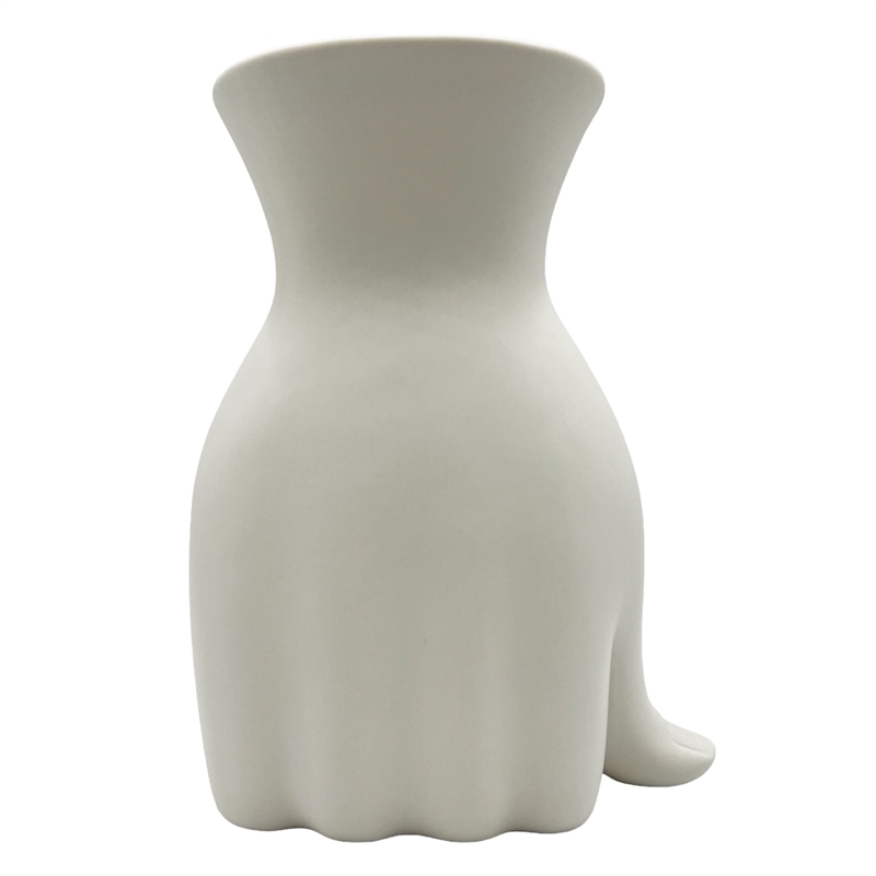 Pemberly Row Contemporary 9-inch Tall White Hand Ceramic Vase