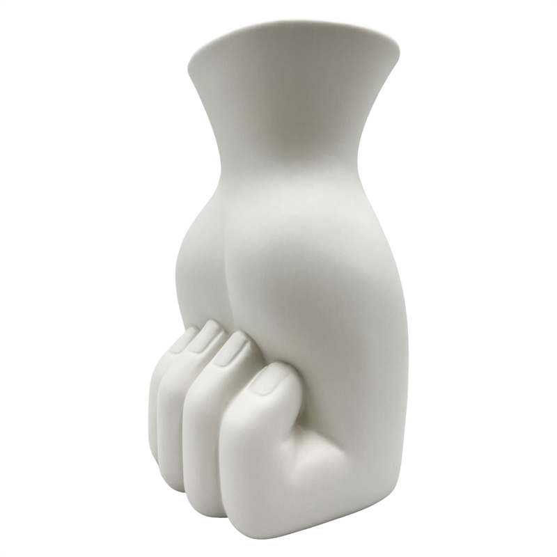 Pemberly Row Contemporary 9-inch Tall White Hand Ceramic Vase