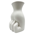 Pemberly Row Contemporary 9-inch Tall White Hand Ceramic Vase