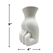 Pemberly Row Contemporary 9-inch Tall White Hand Ceramic Vase