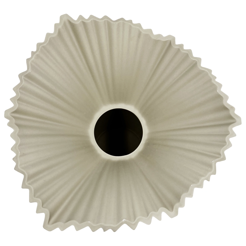 Pemberly Row Modern / Contemporary 11-inch Tall Beige Ceramic Vase
