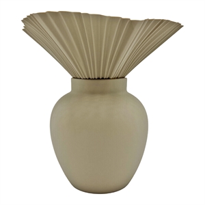 Pemberly Row Modern / Contemporary 11-inch Tall Beige Ceramic Vase