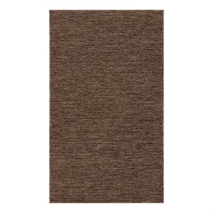 Pemberly Row Modern / Contemporary 36&quotx60&quot Fabric Rug in Mocha Brown