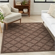 Pemberly Row Contemporary Easy Care Brown Fabric Area Rug (5'x7')
