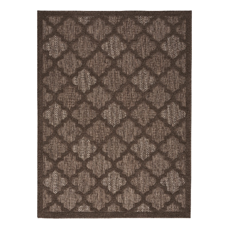 Pemberly Row Contemporary Easy Care Brown Fabric Area Rug (5'x7')