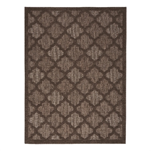 Pemberly Row Contemporary Easy Care Brown Fabric Area Rug (5'x7')