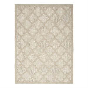 Pemberly Row Contemporary Easy Care Cream Fabric Area Rug (5'x7')