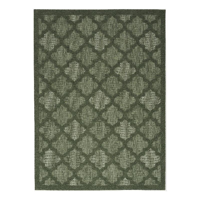 Pemberly Row Contemporary Easy Care Green Fabric Area Rug (6'x9')