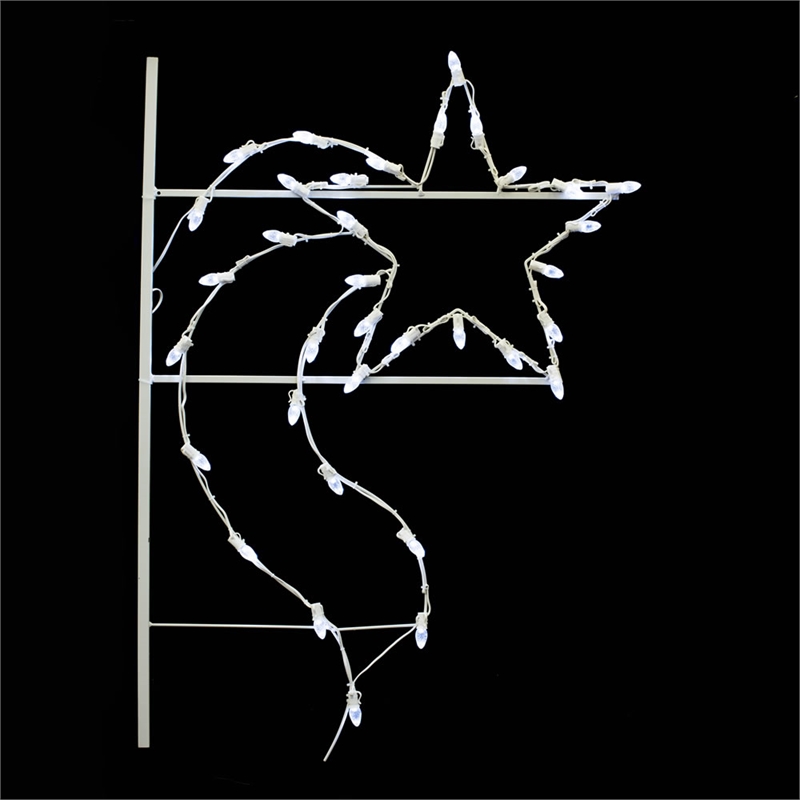 Pemberly Row Metal Star Decoration with 35 LED Lights in Pure White