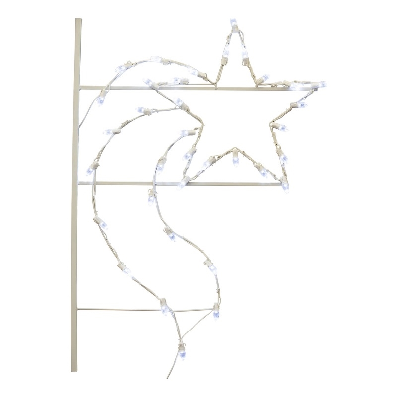 Pemberly Row Metal Star Decoration with 35 LED Lights in Pure White