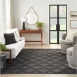Pemberly Row Easy Care 12'x15' Charcoal Black Fabric Modern Area Rug