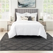 Pemberly Row Easy Care 12'x15' Charcoal Black Fabric Modern Area Rug