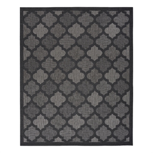 Pemberly Row Easy Care 12'x15' Charcoal Black Fabric Modern Area Rug