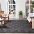 Pemberly Row Easy Care 10'x14' Charcoal Black Fabric Modern Area Rug
