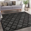Pemberly Row Easy Care 9' Square Charcoal Black Fabric Modern Area Rug