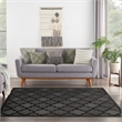 Pemberly Row Easy Care 9' Square Charcoal Black Fabric Modern Area Rug