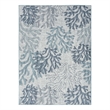 Pemberly Row Contemporary Home Garden Oasis 5'x7' Fabric Blue Area Rug