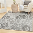 Pemberly Row Contemporary Home Garden Oasis 4'x6' Fabric Grey Area Rug