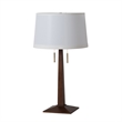 Pemberly Row Taper Table Lamp - Dark Walnut Wood Finish White Linen Shade