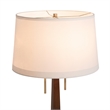 Pemberly Row Taper Table Lamp - Dark Walnut Wood Finish White Linen Shade